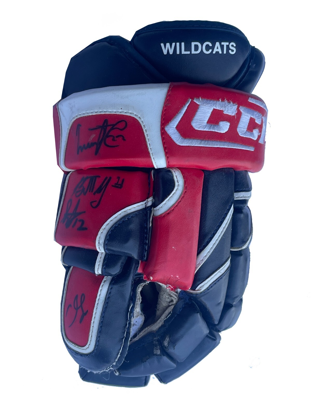 Game Used Moncton Wildcats Glove Signed By 4 Barbashev Garland Johnston Tkachev