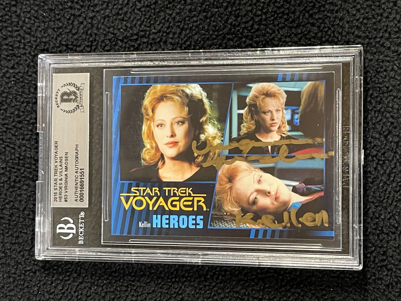Virginia Madsen Signed 2015 Star Trek Voyager Kellin Card #53 Beckett Certified