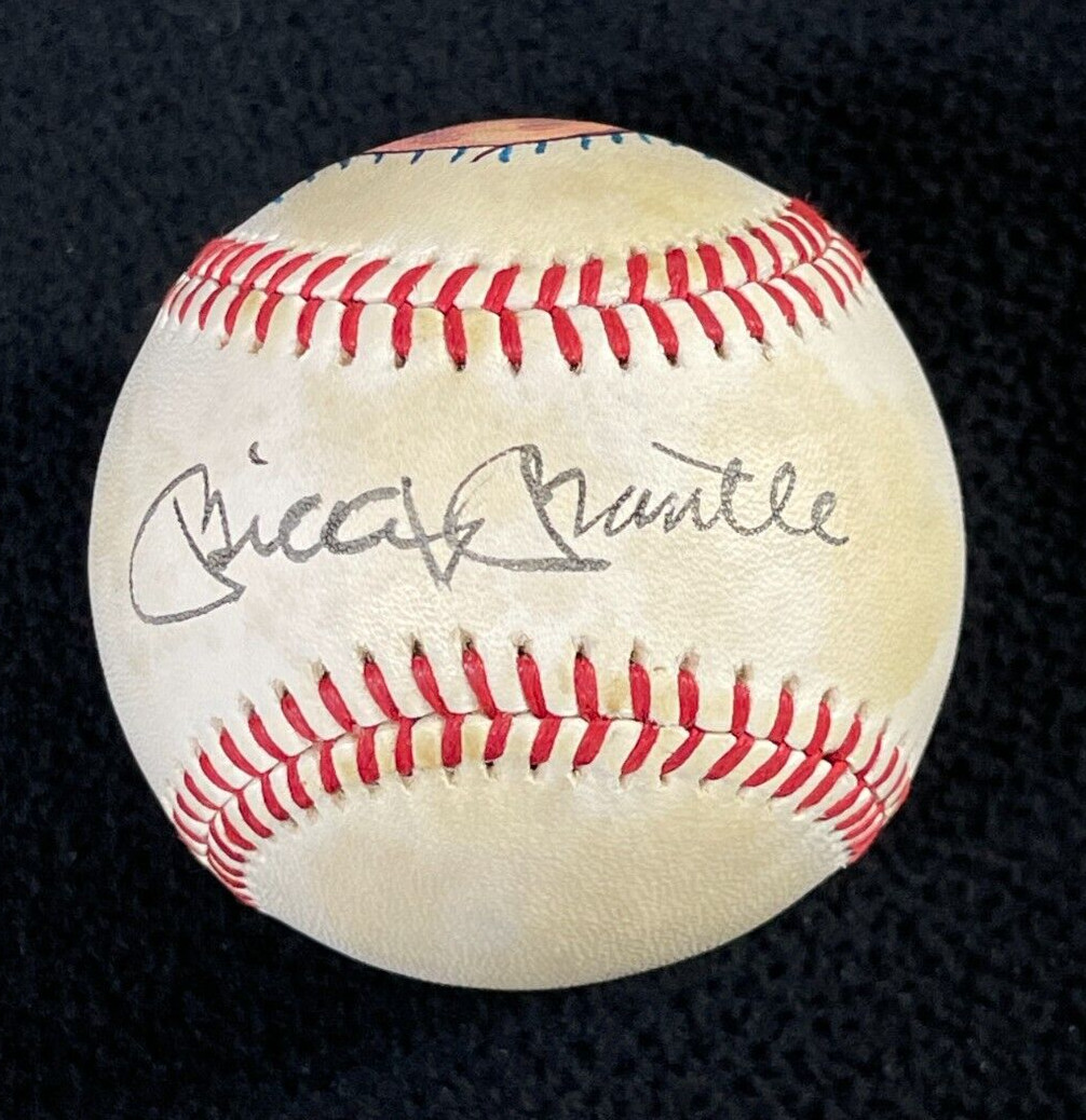 Mickey Mantle Signed New York Yankees Hand Painted OAL Baseball JSA LOA COA