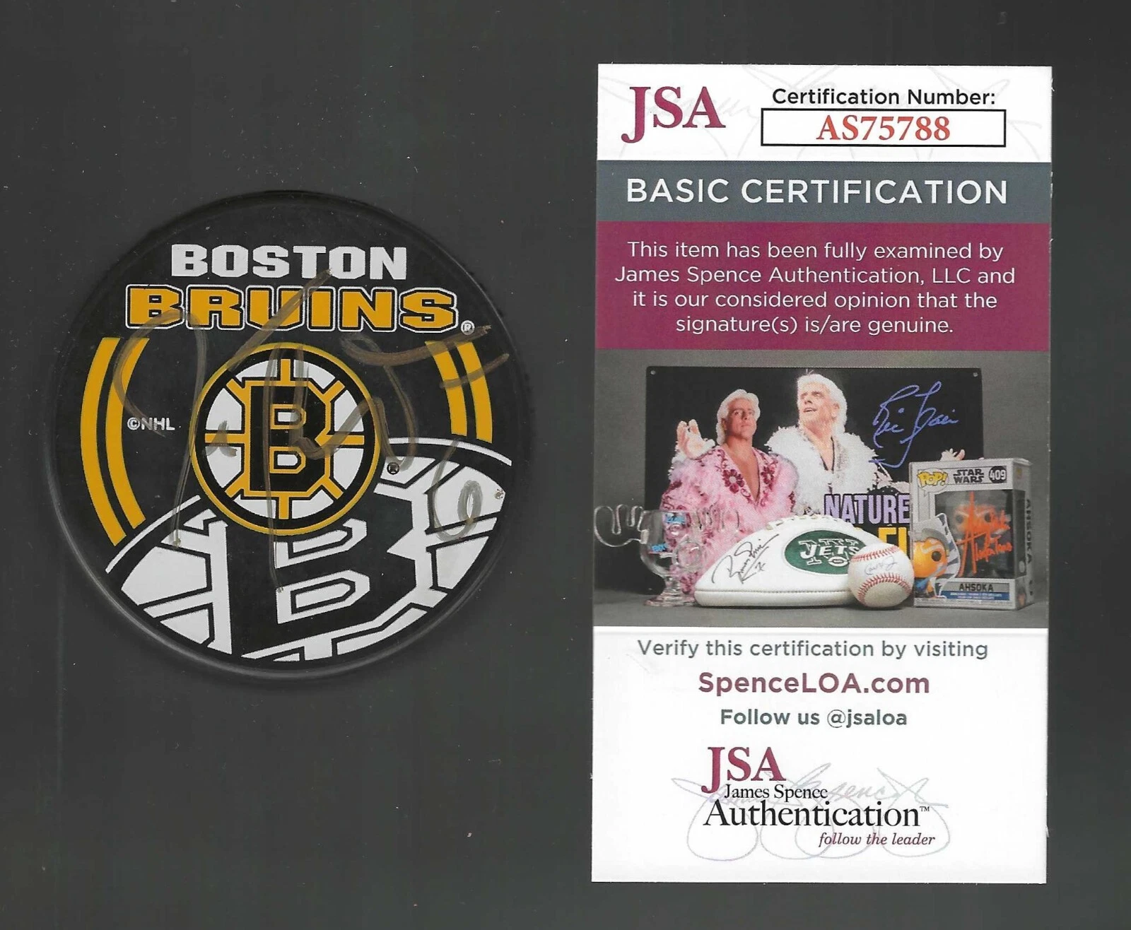 Joe Thornton Signed Boston Bruins Souvenir Puck JSA COA