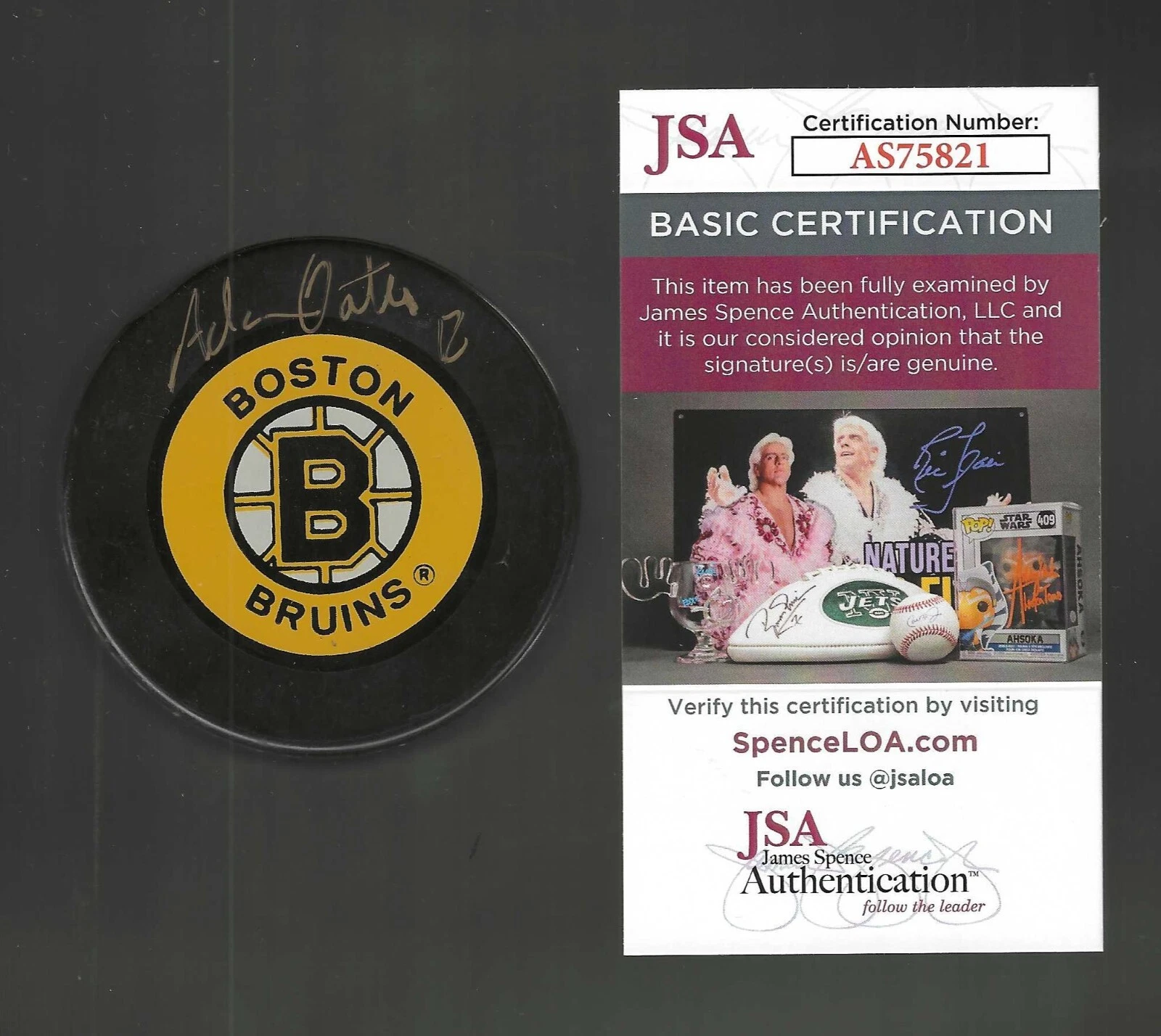 Adam Oates Signed Boston Bruins Official Game Puck JSA COA