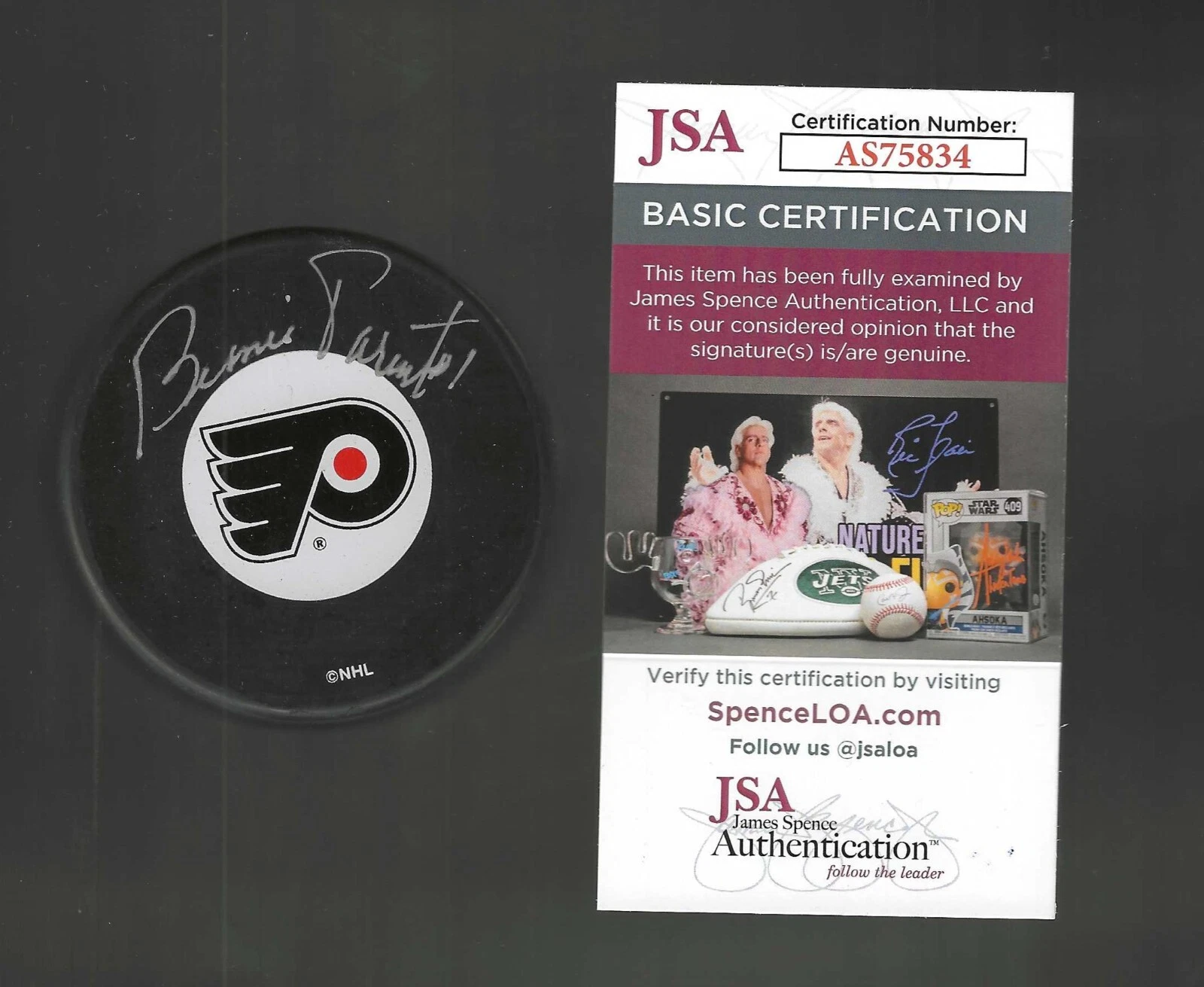 Bernie Parent Signed Philadelphia Flyers Puck JSA COA