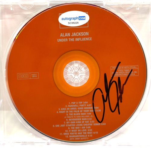 ALAN JACKSON SIGNED AUTOGRAPH CD “UNDER THE INFLUENCE” ACOA COLLECTIBLE MEMORABILIA