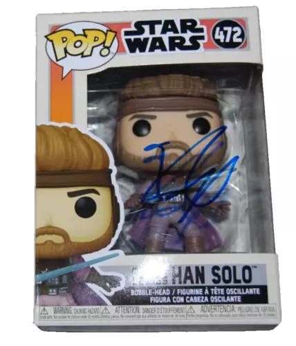 ALDEN EHRENREICH SIGNED (STAR WARS) HAN SOLO #472 FUNKO POP BECKETT BN37855 COLLECTIBLE MEMORABILIA