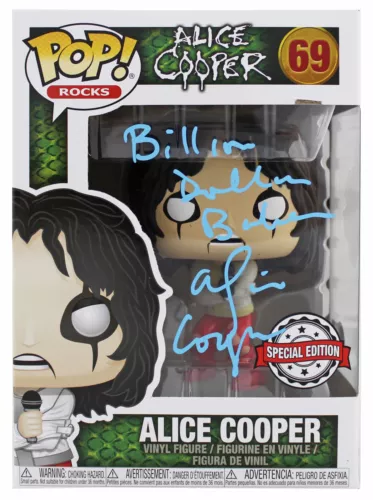 ALICE COOPER “BILLION DOLLAR BABY” SIGNED #69 FUNKO POP VINYL FIGURE BAS WITNESS COLLECTIBLE MEMORABILIA