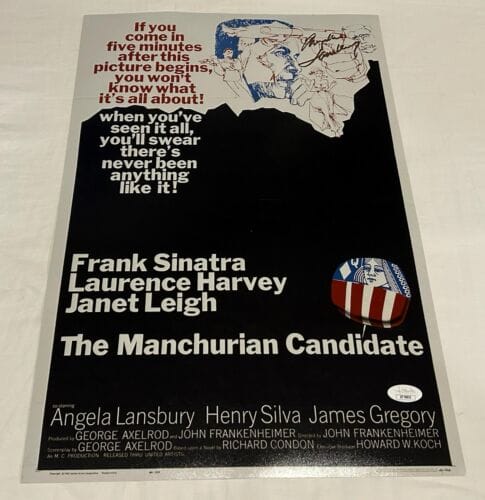 ANGELA LANSBURY SIGNED THE MANCHURIAN CANDIDATE 12X18 MOVIE POSTER JSA COLLECTIBLE MEMORABILIA