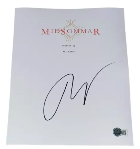 ARI ASTER SIGNED AUTOGRAPH MIDSOMMAR FULL SCRIPT HORROR SCREENPLAY BECKETT BAS COLLECTIBLE MEMORABILIA
