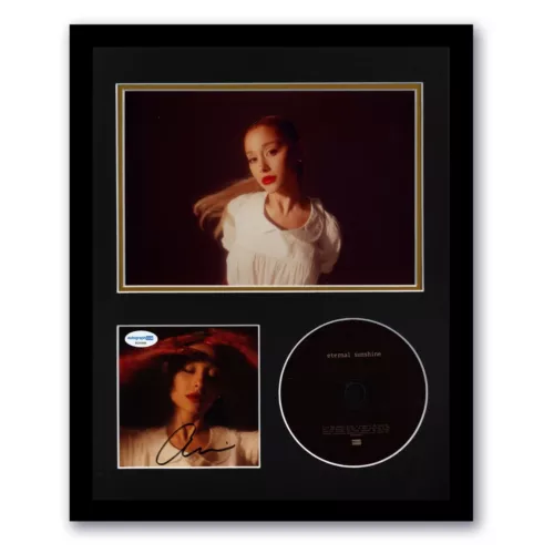 ARIANA GRANDE “ETERNAL SUNSHINE” AUTOGRAPH SIGNED FRAMED 11×14 CD DISPLAY B ACOA COLLECTIBLE MEMORABILIA