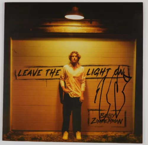 BAILEY ZIMMERMAN JSA SIGNED AUTOGRAPH ALBUM RECORD VINYL LEAVE THE LIGHT ON COLLECTIBLE MEMORABILIA