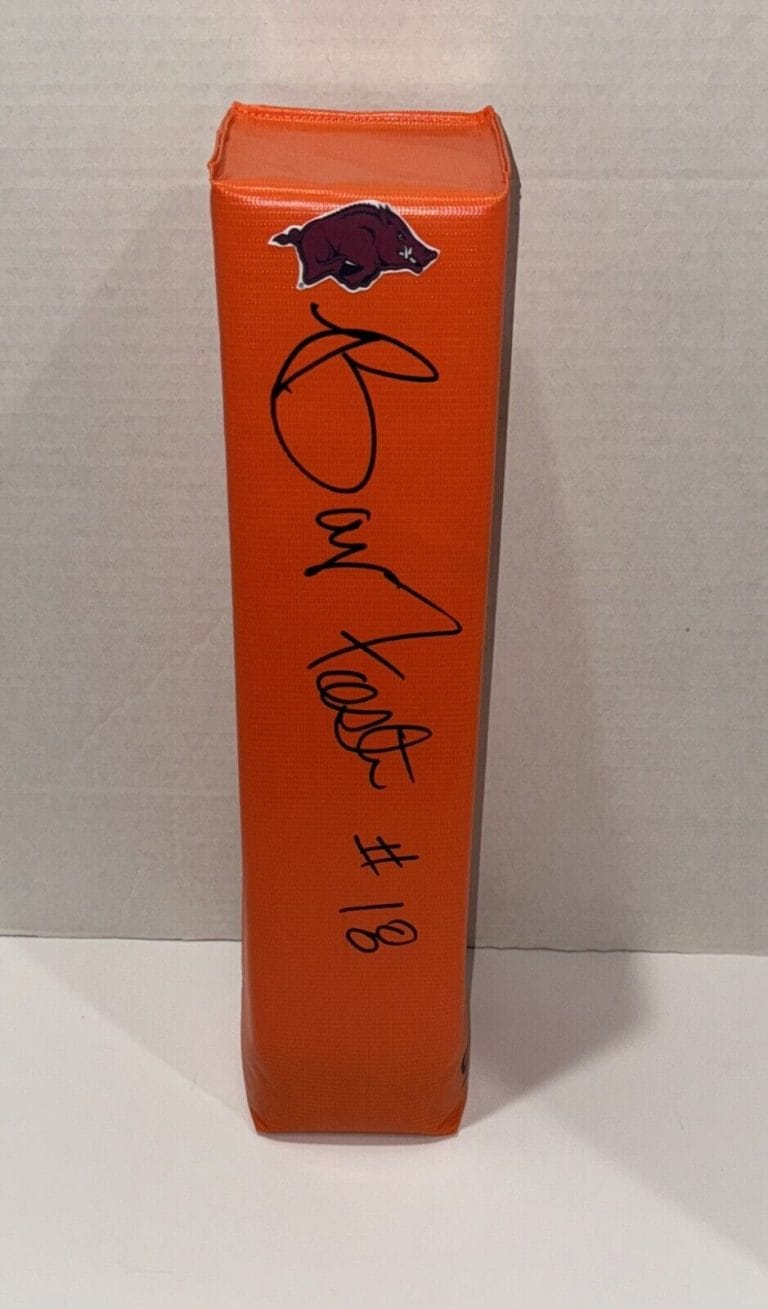 BARRY FOSTER SIGNED TOUCHDOWN PYLON ARKANSAS RAZORBACKS FOOTBALL COLLECTIBLE MEMORABILIA