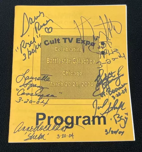 BATTLE STAR GALACTICA ORIGINAL CAST MULTI-SIGNED CONVENTION PROGRAM JSA COA LOA COLLECTIBLE MEMORABILIA