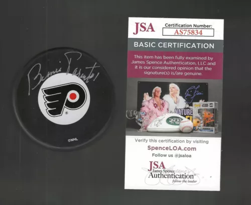 Bernie Parent Signed Philadelphia Flyers Puck JSA COA