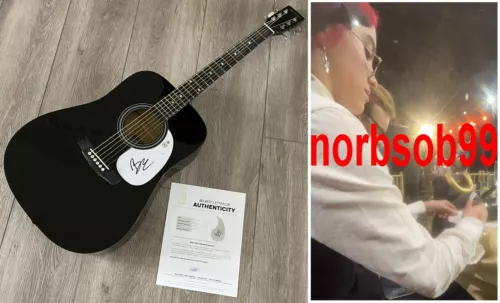 BILLIE EILISH SIGNED 41″ F/S ACOUSTIC GUITAR W/EXACT VIDEO PROOF & BECKETT LOA COLLECTIBLE MEMORABILIA
