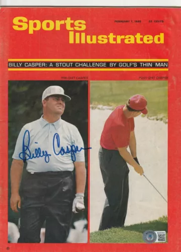BILLY CASPER SIGNED 2/7/66 SPORTS ILLUSTRATED BECKETT AUTH COLLECTIBLE MEMORABILIA