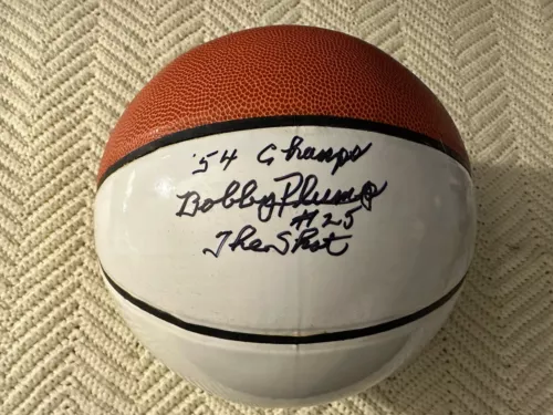 BOBBY PLUMP SIGNED BASKETBALL NEW 1954 MILAN STATE CHAMPS INDIANA BUTLER MIRACLE COLLECTIBLE MEMORABILIA