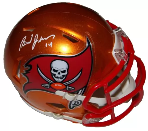 BRAD JOHNSON SIGNED (TAMPA BAY BUCCANEERS) MINI FOOTBALL HELMET BECKETT BP30424 COLLECTIBLE MEMORABILIA