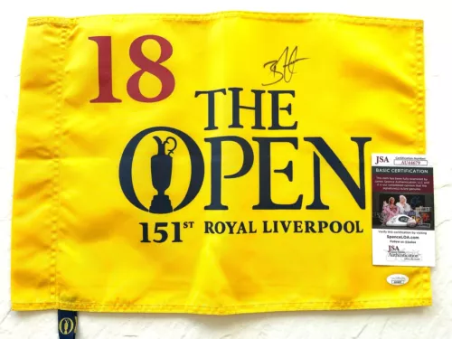 Brian Harman Signed 151st The British Open Golf Flag MAJOR WINNER JSA Cert #2