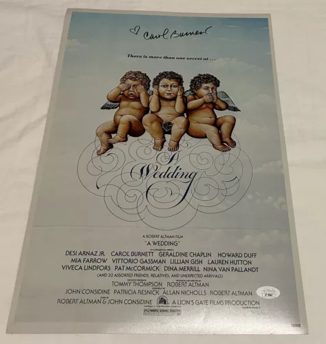 CAROL BURNETT SIGNED A WEDDING 12X18 MOVIE POSTER JSA COLLECTIBLE MEMORABILIA