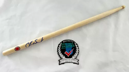 CHAD SMITH SIGNED DRUMSTICK RED HOT CHILI PEPPERS BECKETT BAS 4 COA COLLECTIBLE MEMORABILIA