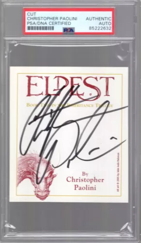 CHRISTOPHER PAOLINI HAND SIGNED 3×4 INHERITANCE BOOKPLATE PSA SLABBED COLLECTIBLE MEMORABILIA