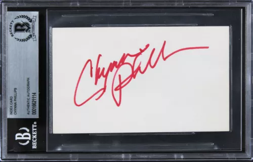 CHYNNA PHILLIPS BRIDESMAIDS AUTHENTIC SIGNED 3×5 INDEX CARD BAS SLABBED 3 COLLECTIBLE MEMORABILIA
