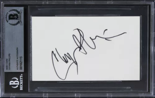 CHYNNA PHILLIPS BRIDESMAIDS AUTHENTIC SIGNED 3×5 INDEX CARD BAS SLABBED 4 COLLECTIBLE MEMORABILIA