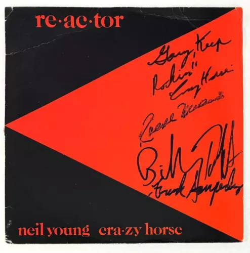 CRAZY HORSE X3 SIGNED AUTOGRAPH ALBUM VINYL RECORD LP – REACTOR W/ JSA COA COLLECTIBLE MEMORABILIA