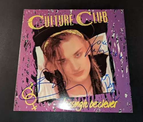 CULTURE CLUB SIGNED AUTOGRAPHED “KISSING TO BE CLEVER” LP RECORD BECKETT LOA BAS COLLECTIBLE MEMORABILIA