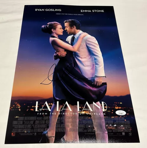 DAMIEN CHAZELLE SIGNED LA LA LAND 12X18 MOVIE POSTER 2 JSA COLLECTIBLE MEMORABILIA