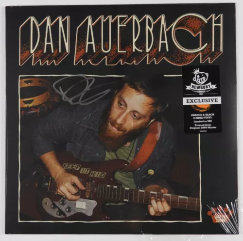 DAN AUERBACH JSA SIGNED AUTOGRAPH RECORD ALBUM KEEP IT HID ORANGE & BLACK VINYL COLLECTIBLE MEMORABILIA