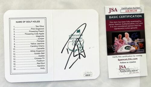 DANNY WILLETT SIGNED MASTERS SCORECARD JSA 3 COA COLLECTIBLE MEMORABILIA
