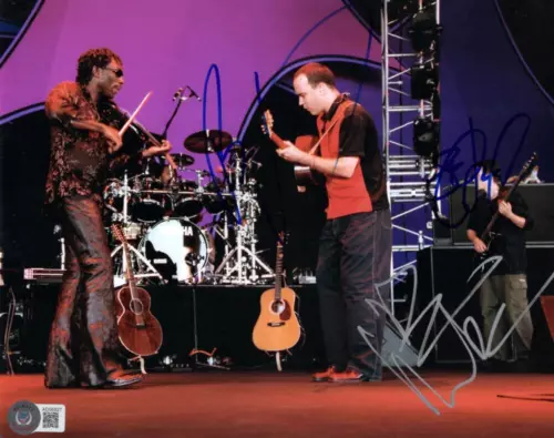 DAVE MATTHEWS BOYD TINSLEY & STEFAN LESSARD SIGNED AUTOGRAPH 8×10 PHOTO BECKETT COLLECTIBLE MEMORABILIA