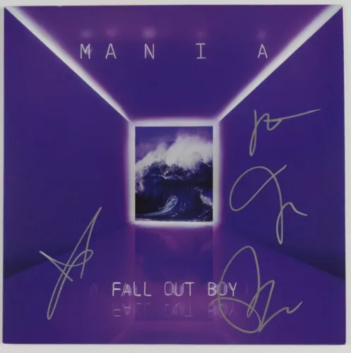 FALL OUT BOY JSA FULLY SIGNED AUTOGRAPH ALBUM RECORD VINYL GREATEST HITS COLLECTIBLE MEMORABILIA