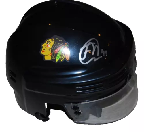 FRANK NAZAR SIGNED (CHICAGO BLACKHAWKS) MINI HOCKEY HELMET BECKETT 1W19242 COLLECTIBLE MEMORABILIA