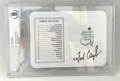 FRED COUPLES SIGNED MASTERS SCORECARD BECKETT BAS 1 COA COLLECTIBLE MEMORABILIA