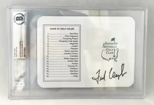 FRED COUPLES SIGNED MASTERS SCORECARD BECKETT BAS 3 COA COLLECTIBLE MEMORABILIA