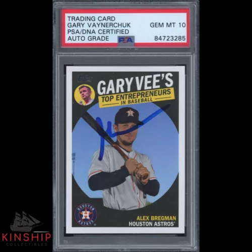 GARY VAYNERCHUK SIGNED 2019 TOPPS BREGMAN TRADING CARD PSA DNA AUTO 10 V C2970 COLLECTIBLE MEMORABILIA