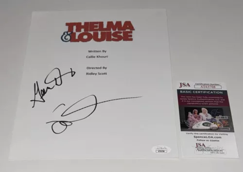 GEENA DAVIS SUSAN SARANDON SIGNED THELMA & LOUISE FULL MOVIE SCRIPT JSA COA COLLECTIBLE MEMORABILIA