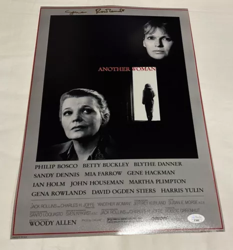 GENA ROWLANDS SIGNED ANOTHER WOMAN 12X18 MOVIE POSTER JSA COLLECTIBLE MEMORABILIA