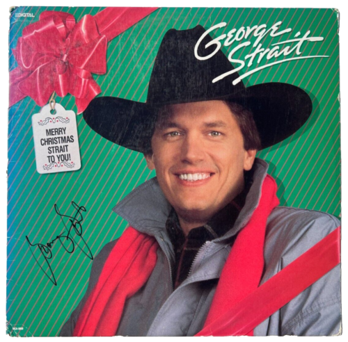 GEORGE STRAIT SIGNED MERRY CHRISTMAS STRAIT TO YOU VINYL ALBUM LP RECORD JSA COLLECTIBLE MEMORABILIA
