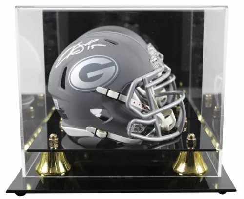 GEORGIA CARSON BECK AUTHENTIC SIGNED SLATE SPEED MINI HELMET W/ CASE BAS WITNESS COLLECTIBLE MEMORABILIA
