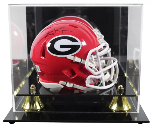 GEORGIA CARSON BECK AUTHENTIC SIGNED SPEED MINI HELMET W/ CASE BAS WITNESSED COLLECTIBLE MEMORABILIA
