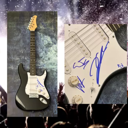 GFA DAMIANO DAVID X4 BAND * MANESKIN * SIGNED ELECTRIC GUITAR COA COLLECTIBLE MEMORABILIA