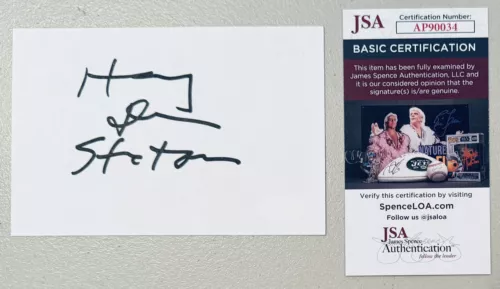 HARRY DEAN STANTON SIGNED AUTOGRAPHED 4×6 CARD JSA CERTIFIED ALIEN COLLECTIBLE MEMORABILIA