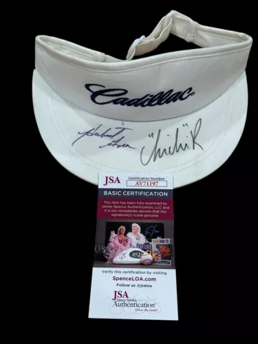 Hubert Green Chi Chi Rodriguez PGA Golf HOF Signed Autograph Cap Visor JSA