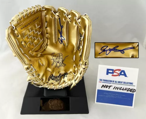 IVAN RODRIGUEZ SIGNED GOLD GLOVE TROPHY TEXAS RANGERS PUDGE PSA/DNA COA COLLECTIBLE MEMORABILIA