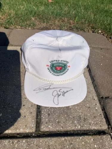 JACK NICKLAUS+GREG NORMAN HAND SIGNED US OPEN BASEBALL HAT JSA COLLECTIBLE MEMORABILIA