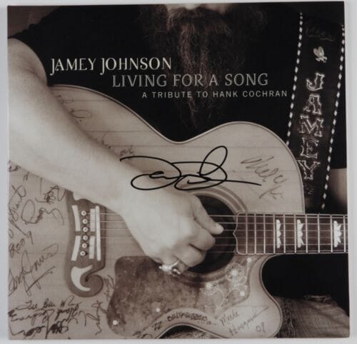 JAMEY JOHNSON JSA SIGNED AUTOGRAPH ALBUM RECORD VINYL LIVING FOR A SONG COLLECTIBLE MEMORABILIA