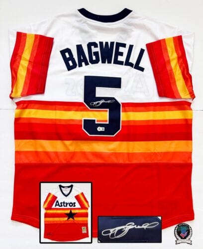 JEFF BAGWELL SIGNED JERSEY HOUSTON ASTROS BECKETT BAS COA COLLECTIBLE MEMORABILIA