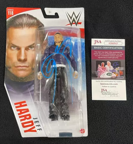 JEFF HARDY SIGNED WWE SERIES 118 ACTION FIGURE JSA COA AEW TNA IMPACT WWF COLLECTIBLE MEMORABILIA